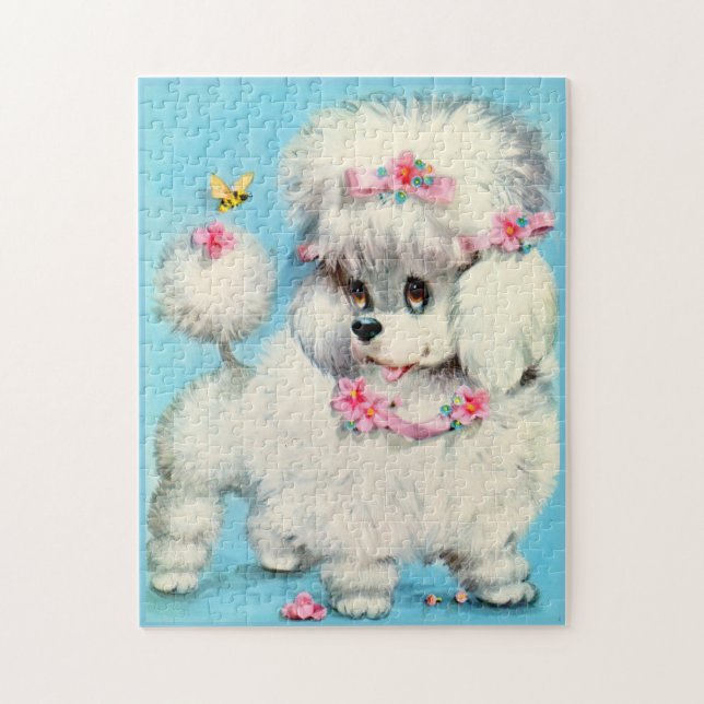 bee and poodle puppy jigsaw puzzle (Vertical)