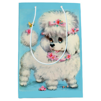 bee and poodle puppy medium gift bag