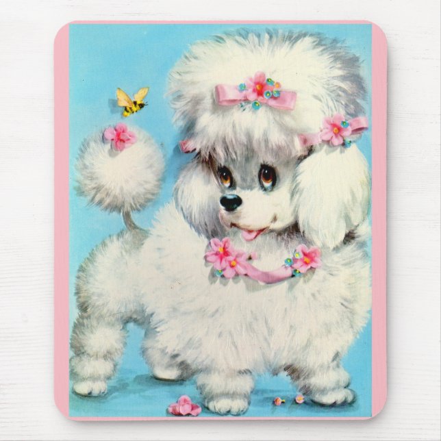 bee and poodle puppy mouse pad (Front)