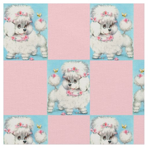 bee and poodle puppy novelty print fabric