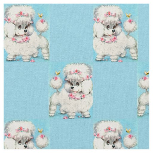 bee and poodle puppy novelty print fabric