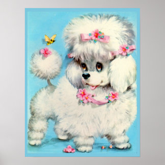 bee and poodle puppy poster
