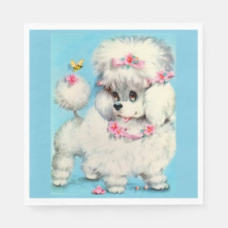 bee and poodle puppy print napkins