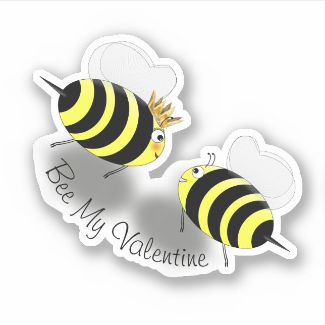 Bee and Queen Bee Couple Meeting Sticker (Front)