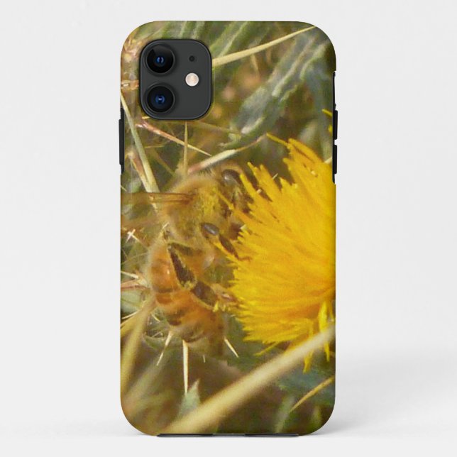 Bee and Star Thistle (Centaurea solstitialis) Case-Mate iPhone Case (Back)