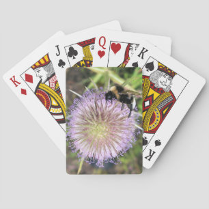 BEE AND TEASEL FLOWER POKER CARDS