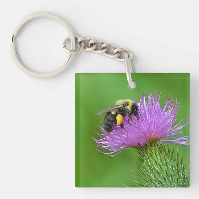 Bee and Thistle Key Chain (Front)