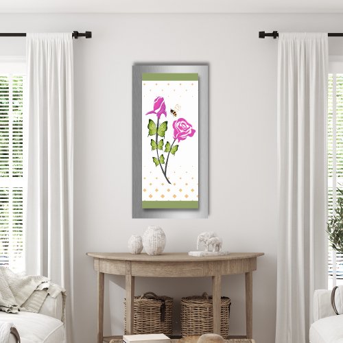 Bee and Two Roses Tall Poster