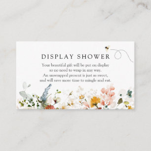 Bee and Vintage Floral Display Shower Enclosure Card