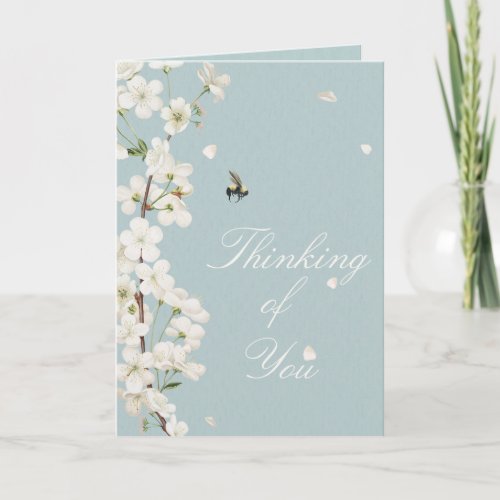 Bee and White Flowers Thinking of You Card