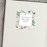 Bee and Wildflower Baby Shower Bookplate Sticker<br><div class="desc">Baby Shower Bookplate Sticker featuring a wildflowers and a bee. A great addition for Baby's First Library or use as a personalized This Book Belongs To Sticker. Pair with our matching bring a book request card</div>