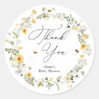 Bee and Wildflower Baby Shower Gift Tags