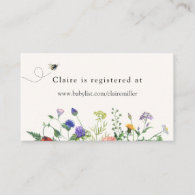 Bee and Wildflower Baby Shower Registry  Enclosure Card