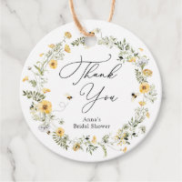 Bee and Wildflower Bridal Shower Gift Tags