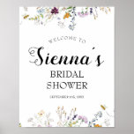 Bee And Wildflower Bridal Shower Welcome Sign at Zazzle
