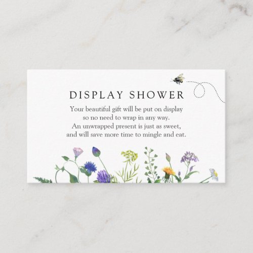 Bee and Wildflowers Display Shower Enclosure Card
