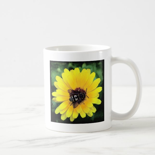 Bee and Yellow Flower Coffee Mug (Right)