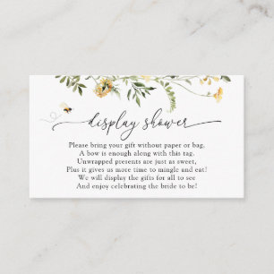 Bee and Yellow Wildflower Display Shower Enclosure Card
