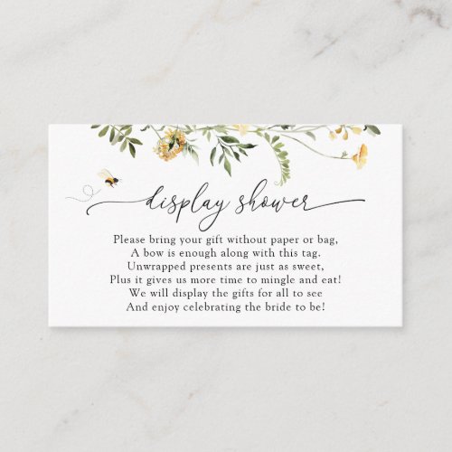 Bee and Yellow Wildflower Display Shower Enclosure Card