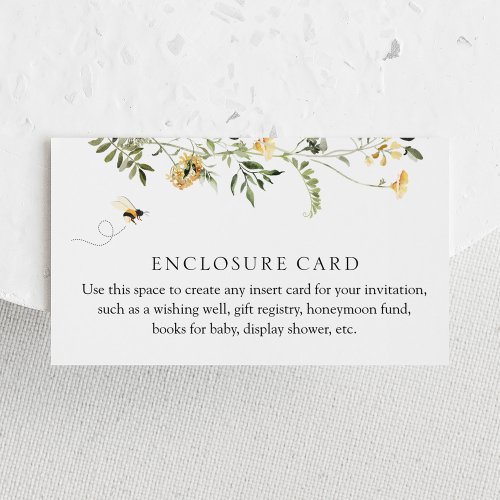 Bee and Yellow Wildflower Enclosure Card