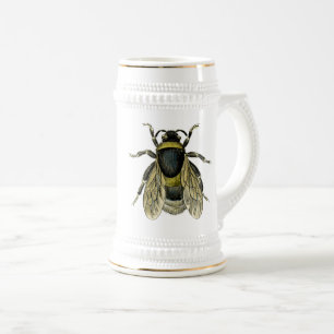 Bee antique illustration beer stein