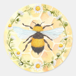 Bee Apiary Honey Jar Sticker