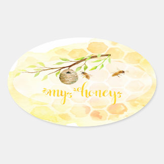 Bee Apiary Honey Jar Stickers
