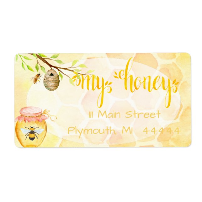 Bee Apiary Honey Shipping Labe Label (Front)