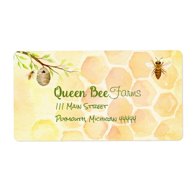 Bee Apiary Honey Shipping Labels (Front)