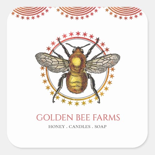 Bee Apiary Or Farm Honey Products Square Sticker