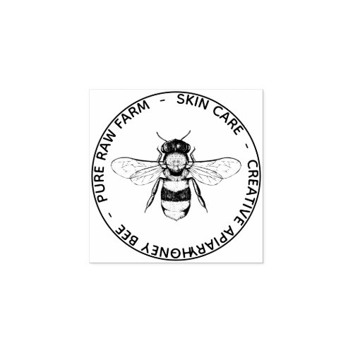 Bee Apiary Skincare Pure Raw Rubber Stamp