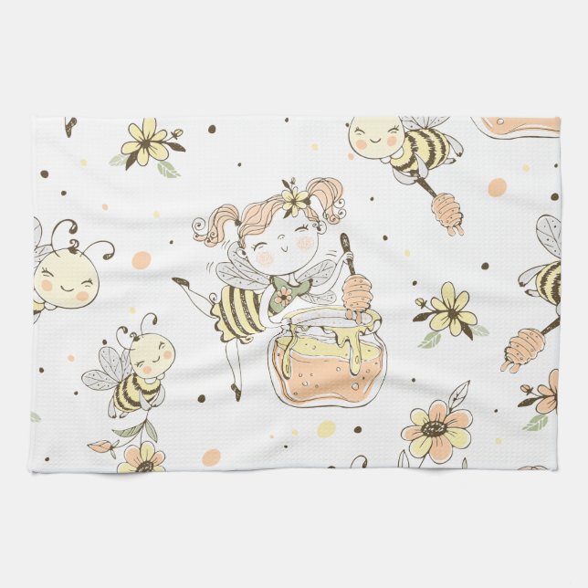 Bee Art Kitchen Towel (Horizontal)