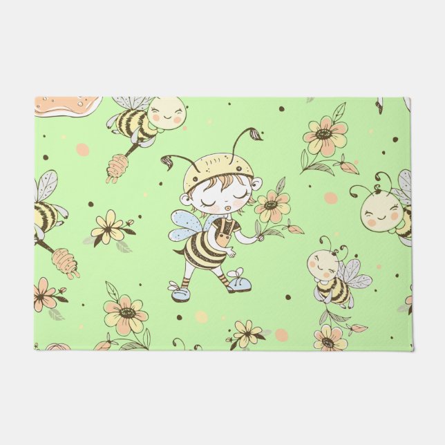 Bee Artwork Doormat (Front)