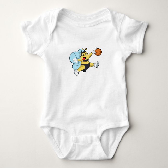 Bee as Basketball player with Basketball Baby Bodysuit (Front)