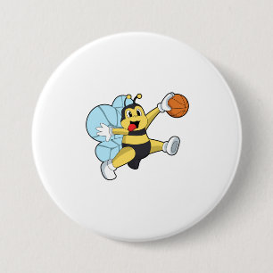 Bee as Basketball player with Basketball Button