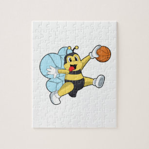 Bee as Basketball player with Basketball Jigsaw Puzzle