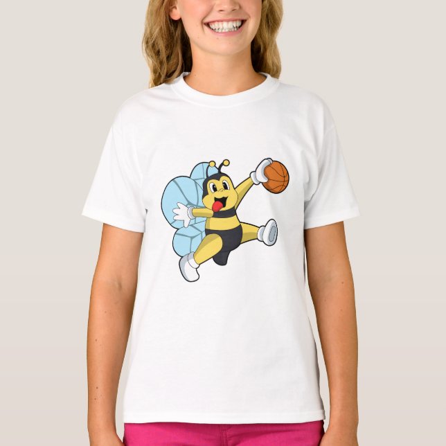 Bee as Basketball player with Basketball T-Shirt (Front)