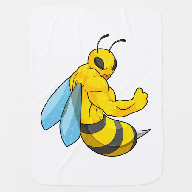Bee as Bodybuilder Baby Blanket (Front)