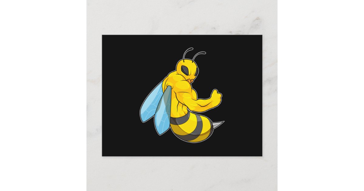 Bee as Bodybuilder Postcard | Zazzle