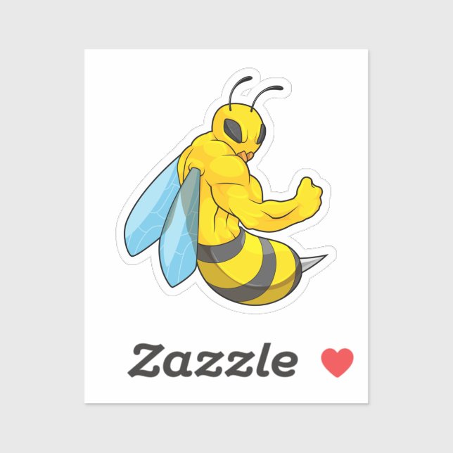 Bee as Bodybuilder Sticker (Sheet)