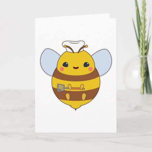 Bee as Cook with Chefs hat  Spatula Card