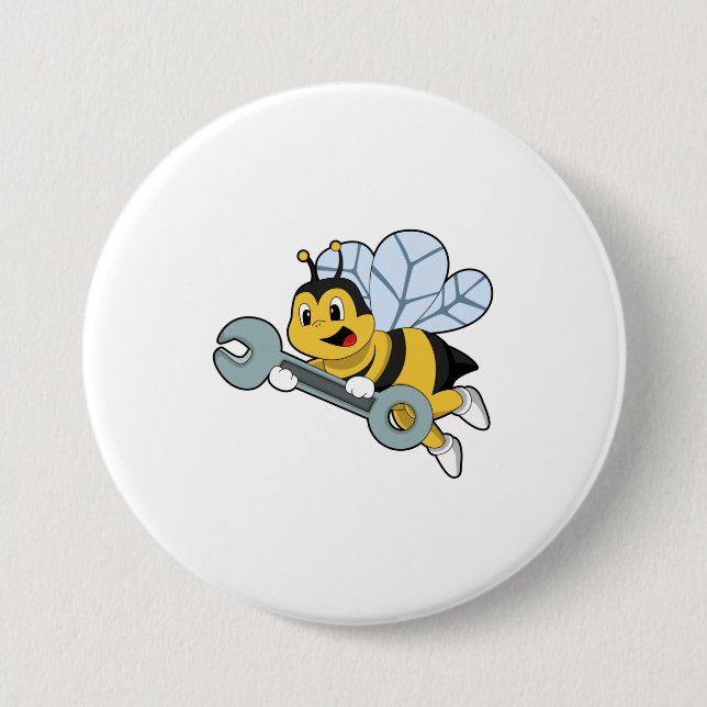 Bee as Mechanic with Wrench Button (Front)