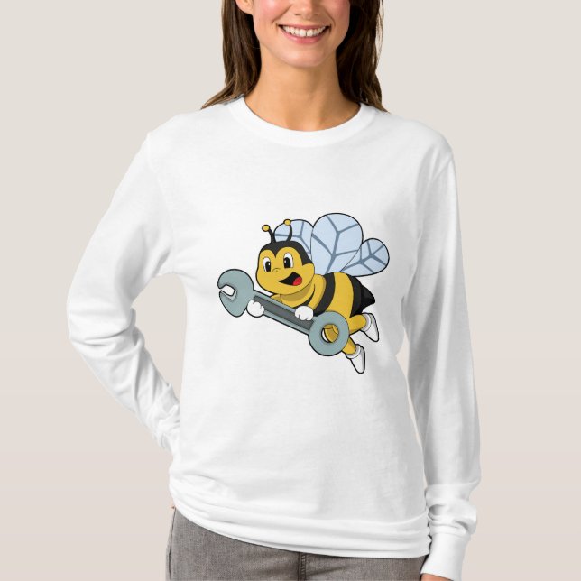 Bee as Mechanic with Wrench T-Shirt (Front)