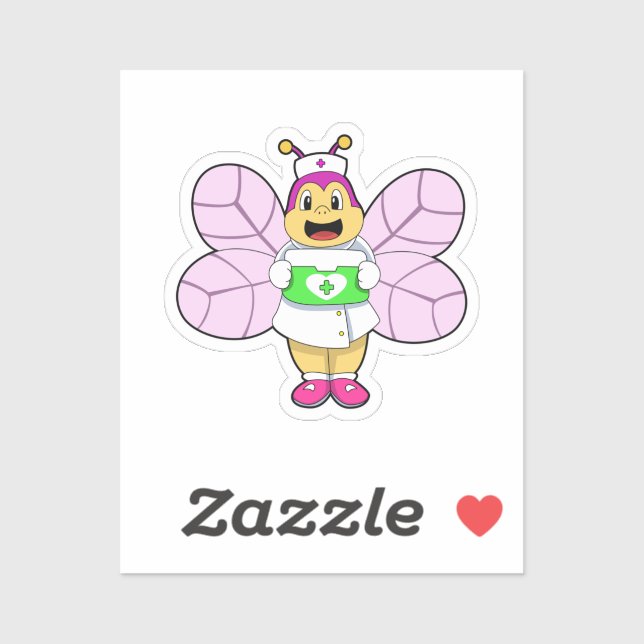 Bee as Nurse with First ait kit Sticker (Sheet)