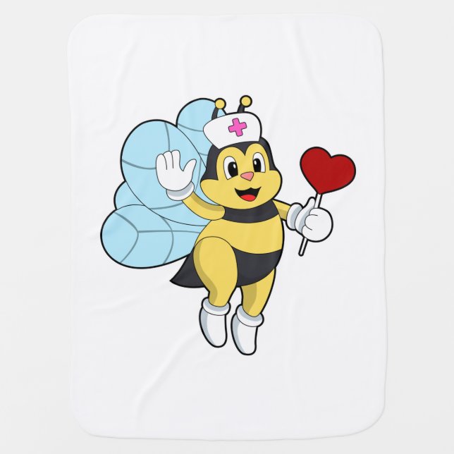 Bee as Nurse with Heart.PNG Baby Blanket (Front)