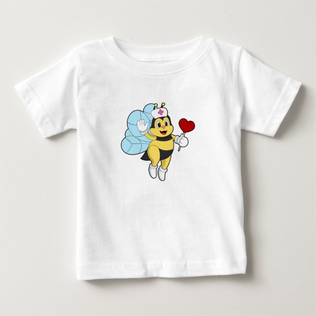 Bee as Nurse with Heart.PNG Baby T-Shirt (Front)