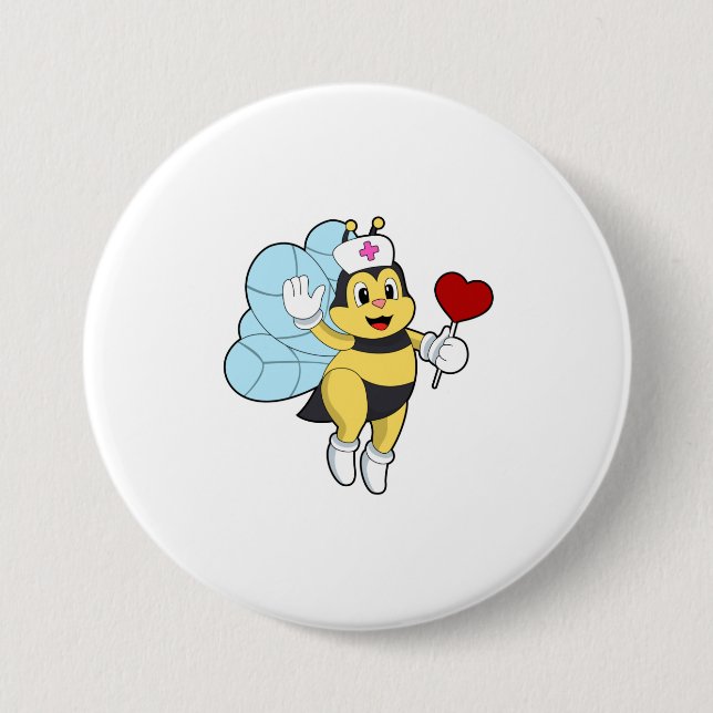 Bee as Nurse with Heart.PNG Button (Front)