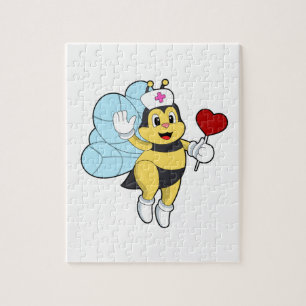 Bee as Nurse with Heart.PNG Jigsaw Puzzle