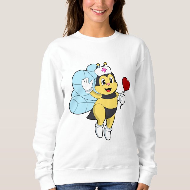 Bee as Nurse with Heart.PNG Sweatshirt (Front)