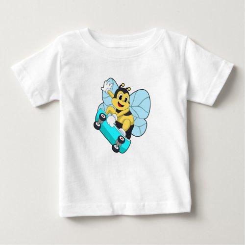 Bee as Skater with Skateboard Baby T_Shirt